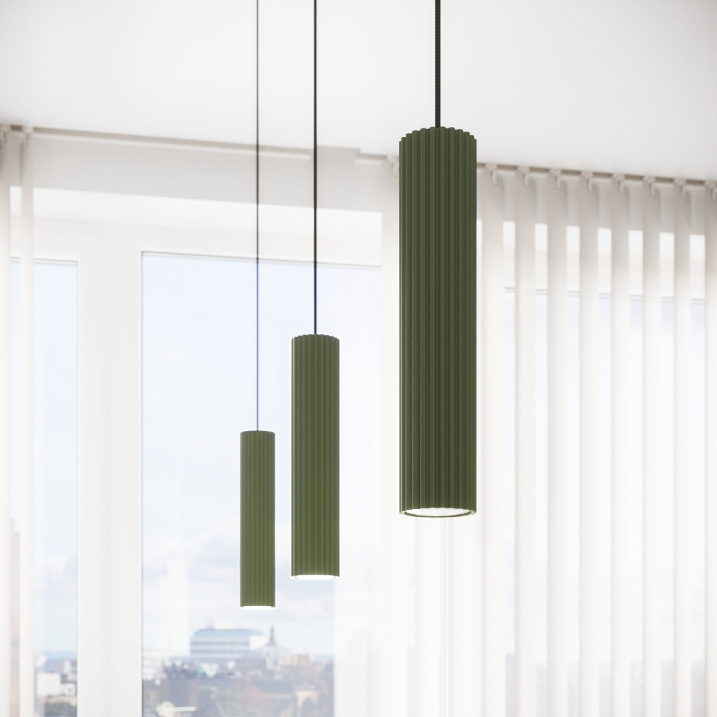 Pendant lamp GLEAM 1 olive green